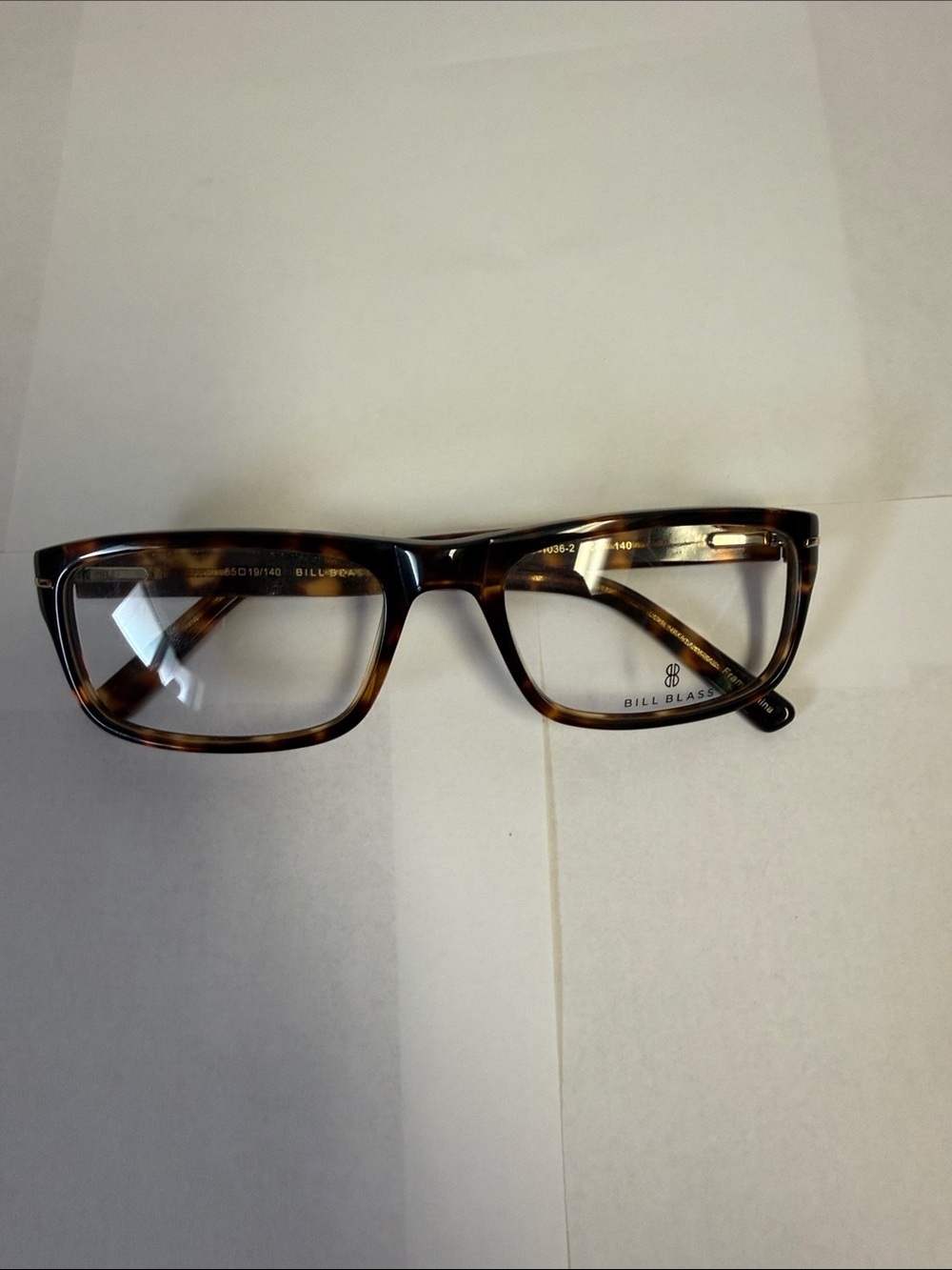 NWOT Bill Blass BB 1036-2 Tortoise Brown Rectangular Eyeglass Optical Frames